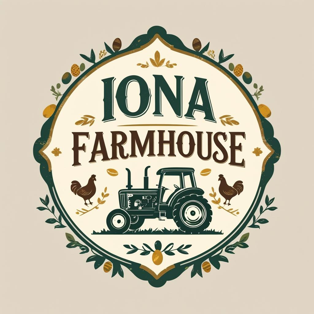 Iona Farmhouse Logo - Whimsical Design